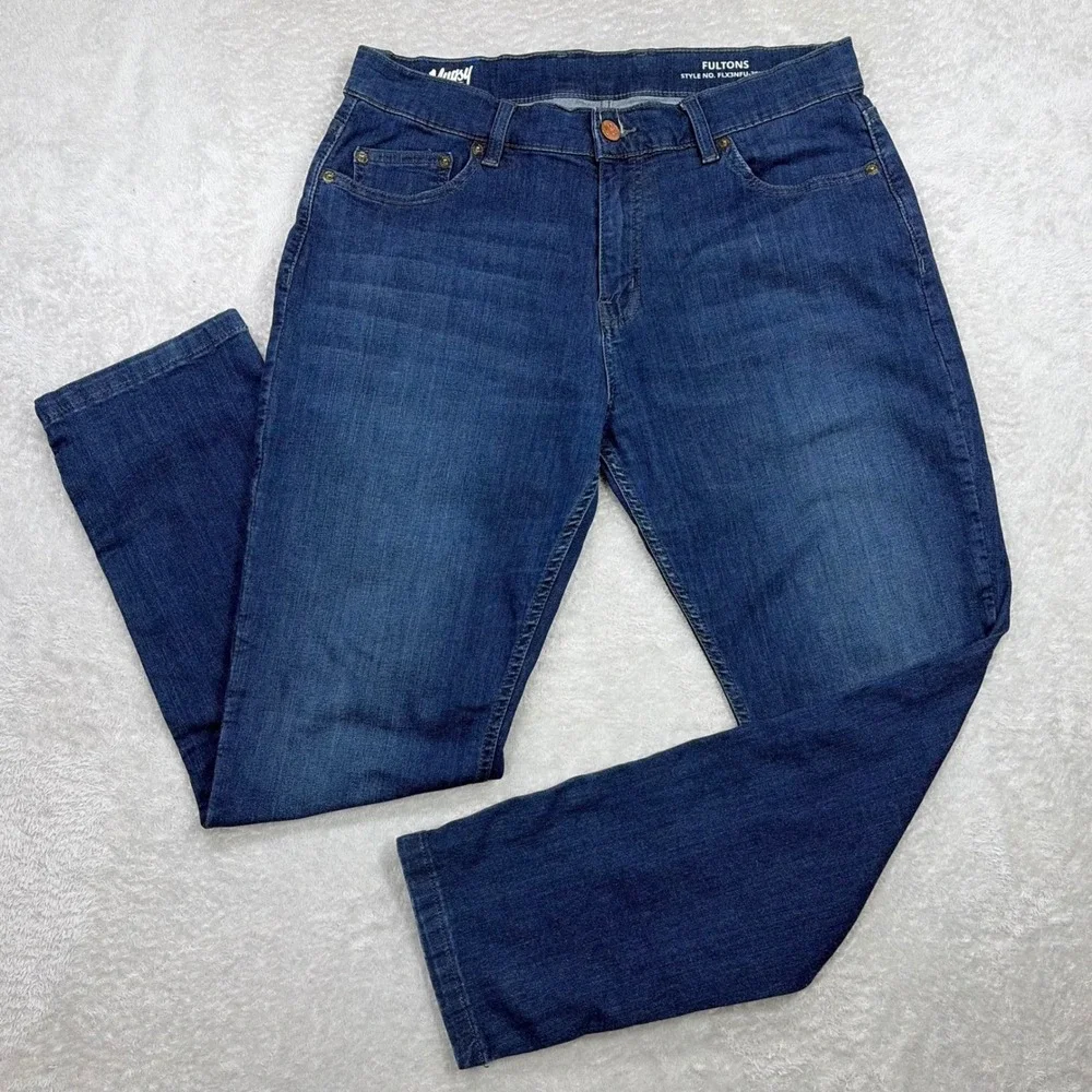 Mugsy Fultons Jeans Mens 35x30 Dark Wash Slim Straight Stretch Casual Everyday